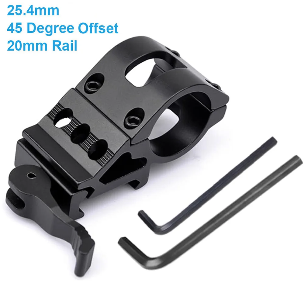 45-Grad-Offset-Taschenlampenhalterung Kompatibel mit 25,4mm/30mm Innendurchmesser Universelle Taschenlampenringhalterung – Detail 7