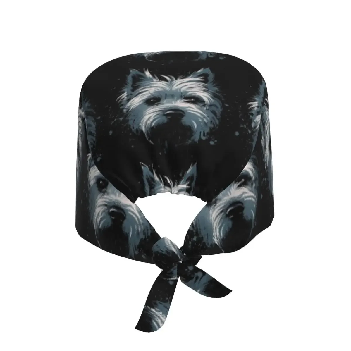 

Westie Dog West Highland White Terrier Scrub Hat Doctor Working Surgical Cap Unisex Adjustable Nursing Caps for Dentist