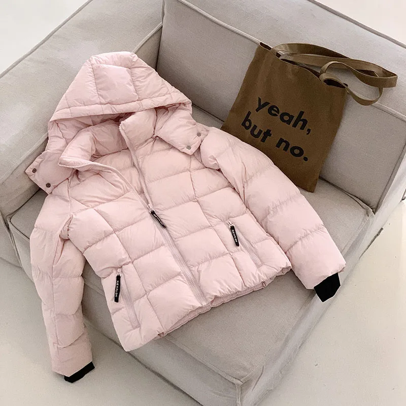 Hooded Cotton Coat for Women Winter New Slim Fit Thickened Warm Outerwear Solid Color Waist-tight Mid-Length Quilted Jacket
