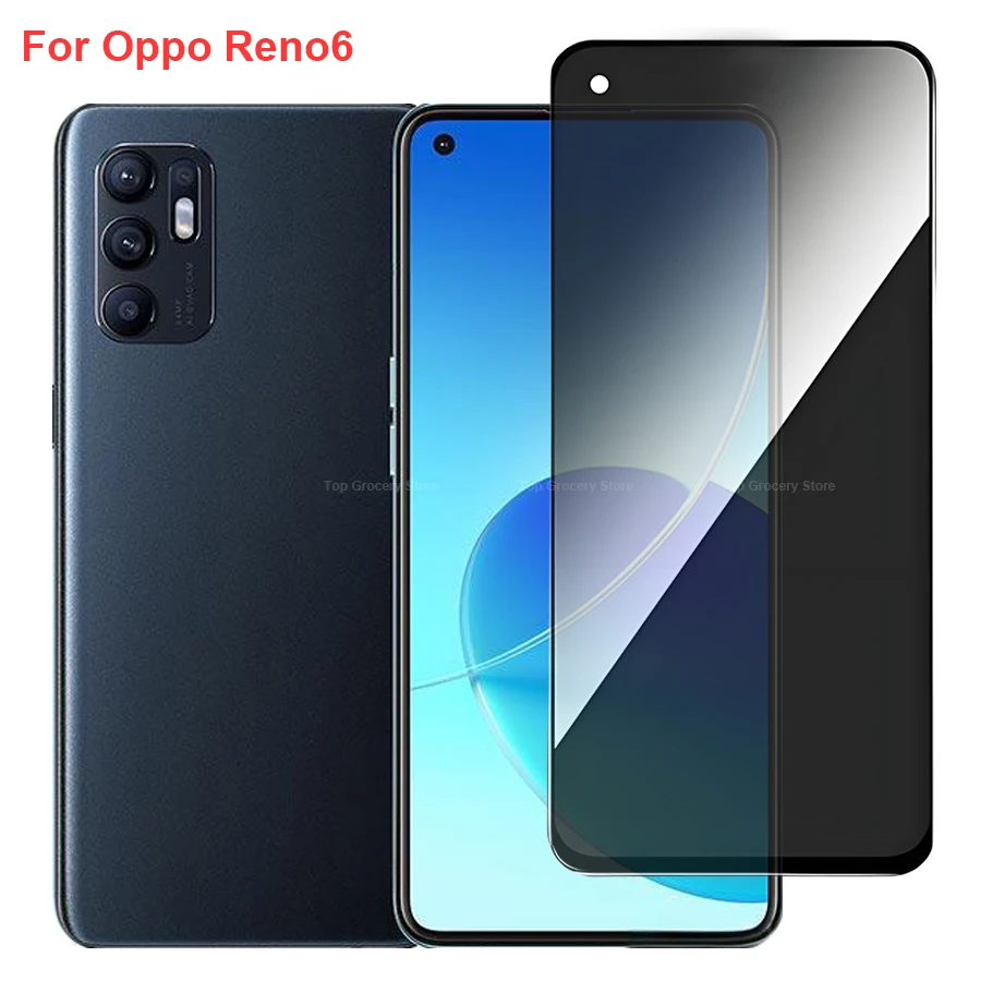 

For Oppo Reno6 CPH2235 Anti Spy Privacy Tempered Glass Screen Protector Compatible For OppoReno6 Full Cover Screen Phone Film