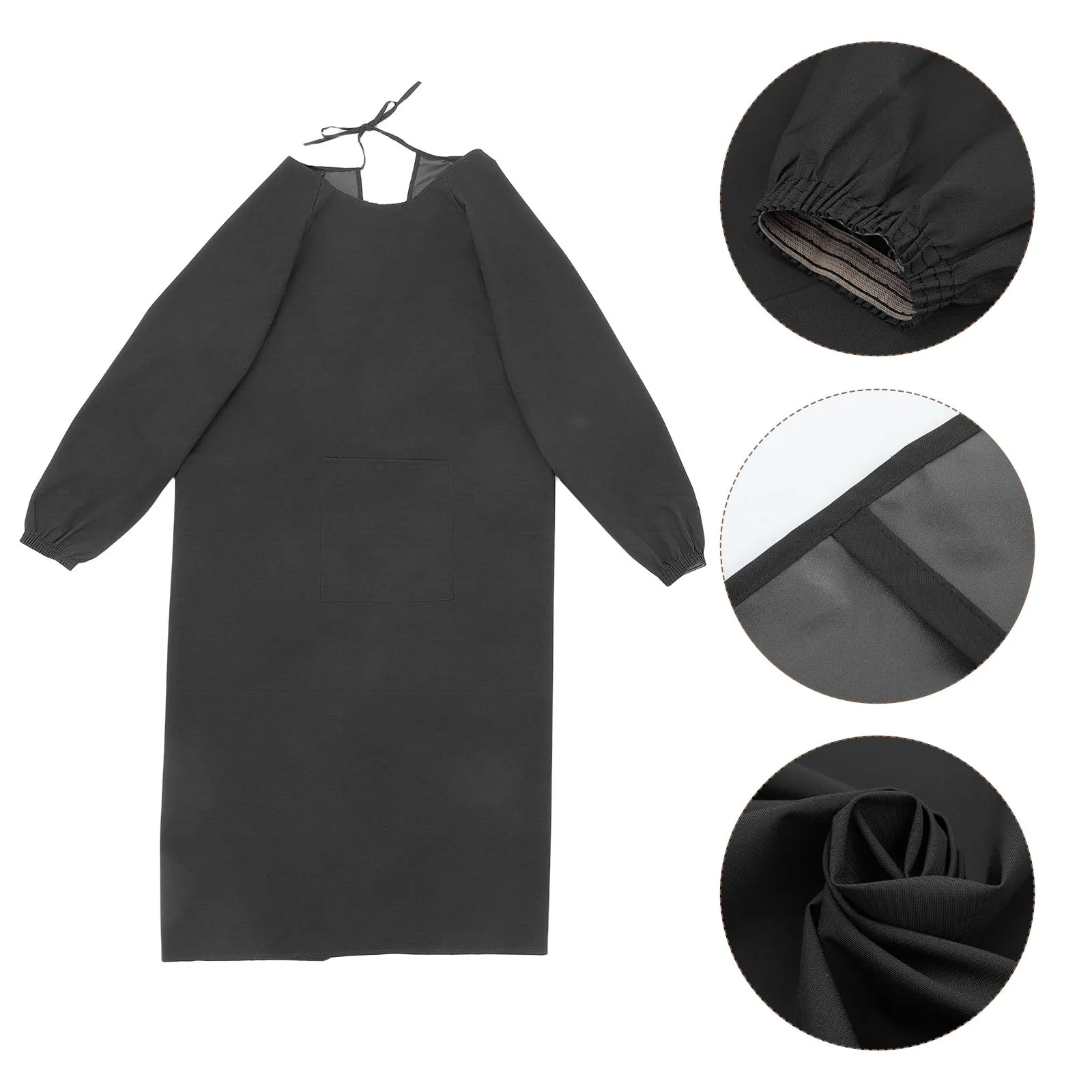 

Waterproof Oilproof Long Sleeve Apron Easy Clean Work Smock Cooking Kitchen Dishwashing Professional Protective