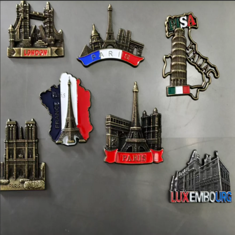 Imán Metálico para Refrigerador con Diseño de la Torre Eiffel, París, Francia, Recuerdo de Viaje, Adhesivo Decorativo para el Hogar