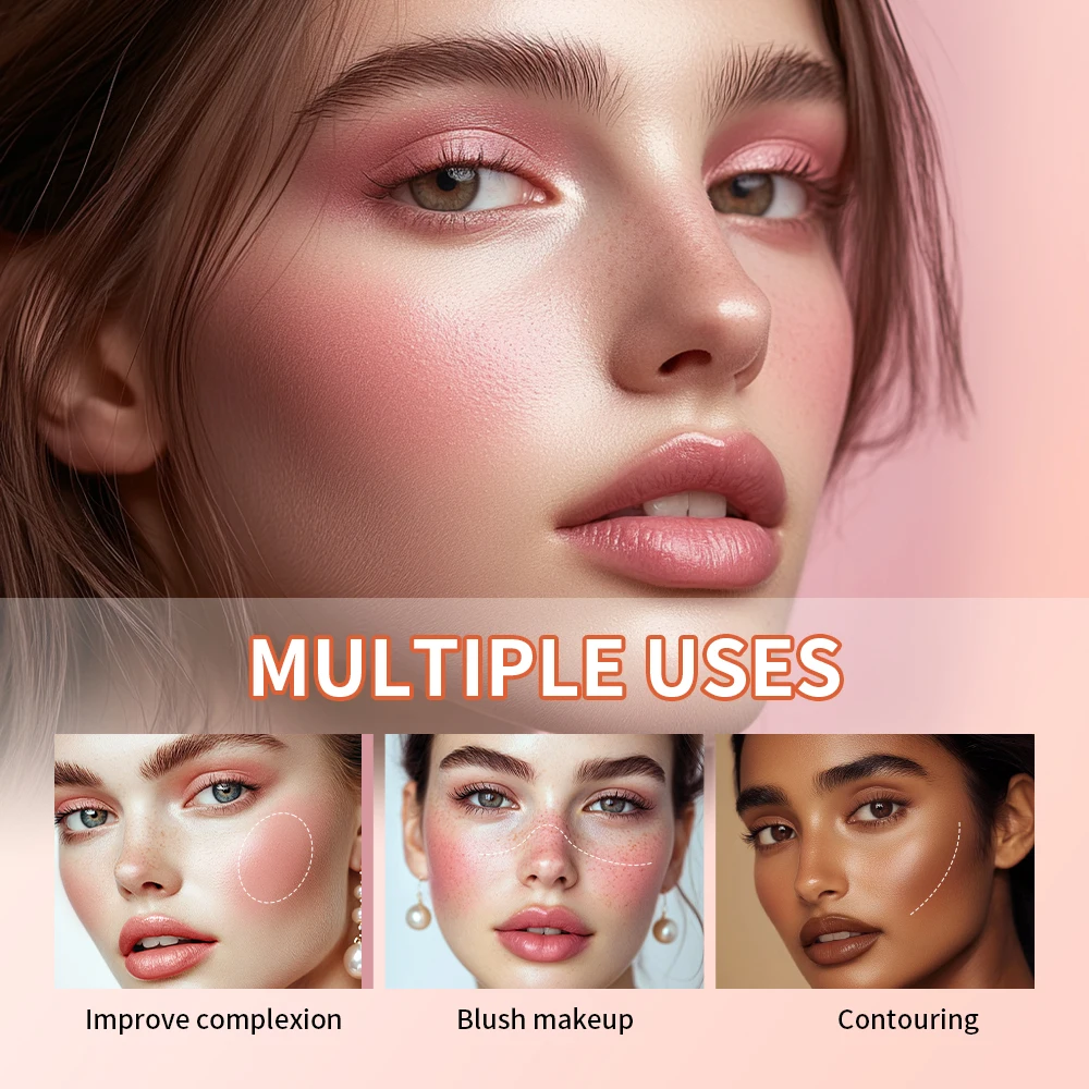 Lakerain 8-Color أحمر الخدود كريم لوحة مقاوم للماء طويلة الأمد المخفي اللون الطبيعي تمييز لوحة الوجه أحمر الخدود مستحضرات التجميل