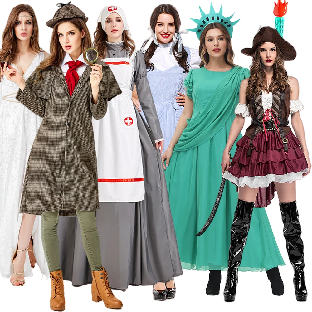 

loween Costume Free Godd erlo Holmes Somali Pirate Pirate Suit Dorothy Alice Nurse Polyester Ladies' Traditional Wear