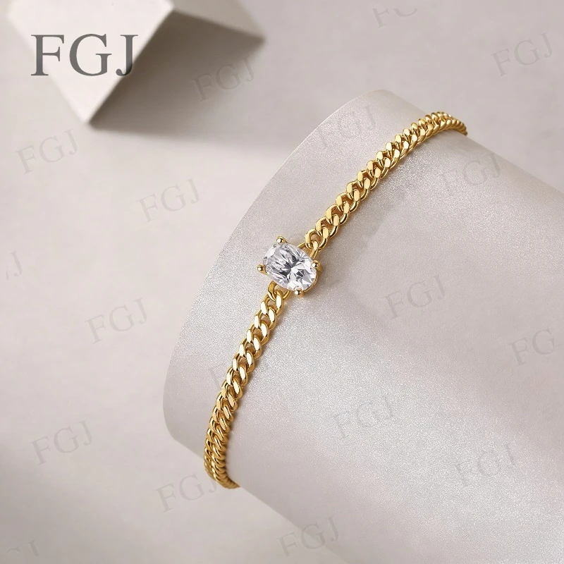 

Moissanite Bracelet 925 Sterling Silver Oval 5x7mm D Color VVS1 Fine Jewelry for Women Wedding Birthday Party Gifts