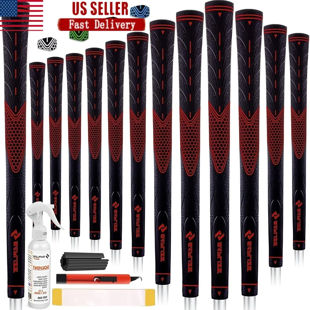 

Golf Grips Set of 13 Anti-slip Rubber with Tape Regripping Kit Men Women Standard Jumbo Mid Undersize Improve Control