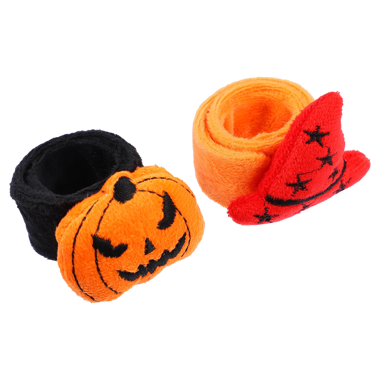 

2pcs Pumpkin Slap Bracelets Halloween Party Supplies Snap Wristbands For Friends Family Fun Spider Decor Party Props Halloween