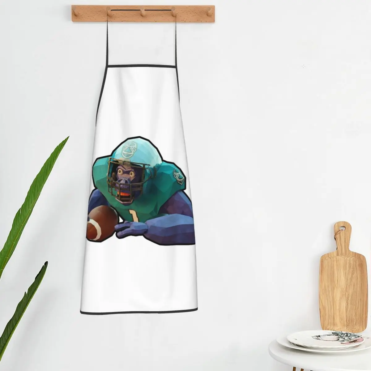 Animal Company VR Game Football Monkey Apron Chef Cooking Baking Tablier Bib Kitchen Cleaning Pinafore for Women Men Gardening