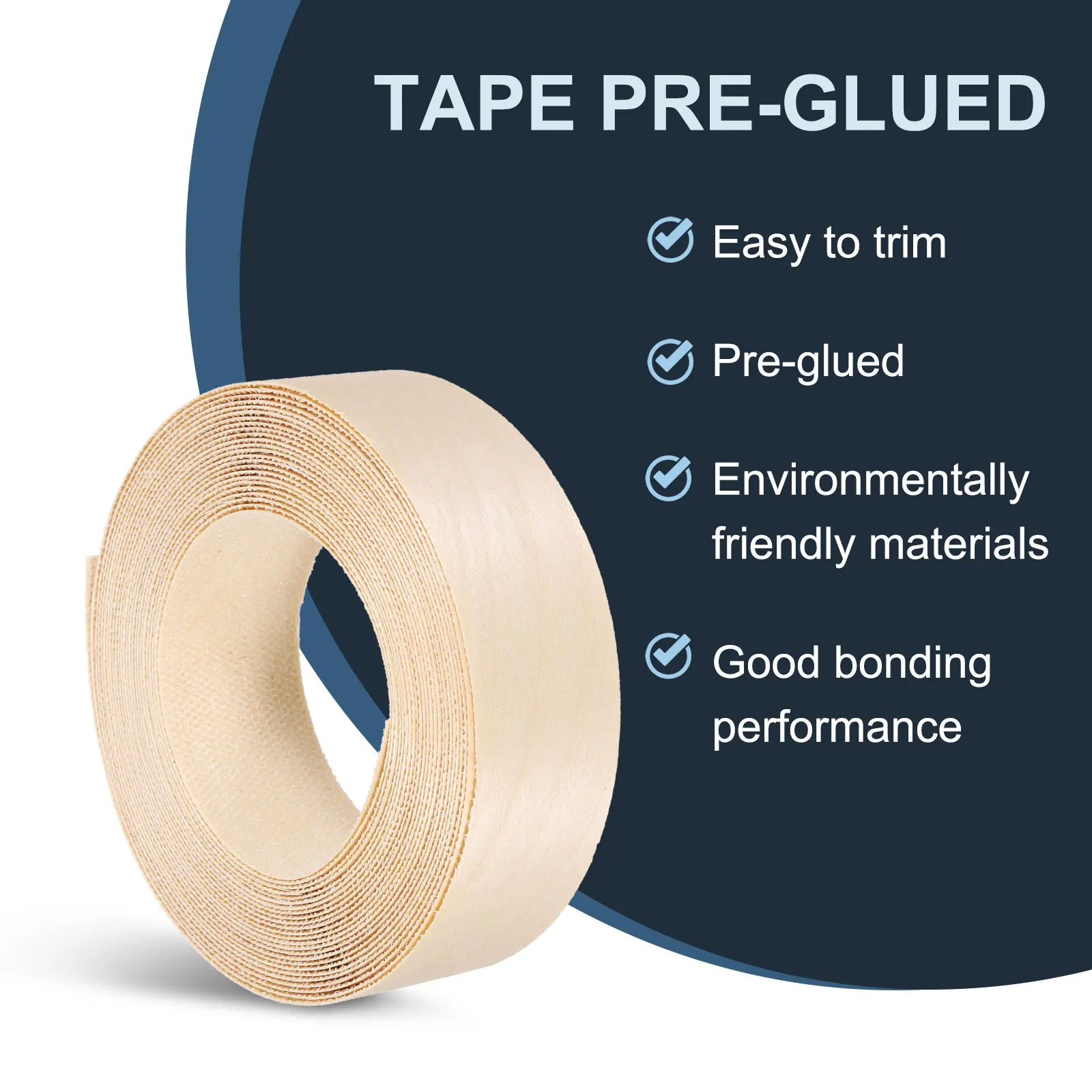 

7.62/75 Meters Edge Banding Wood Veneer Tape Pre-glued Flexible Plywood Edging for Furniture Restoration 13/19/25/38mm Wide