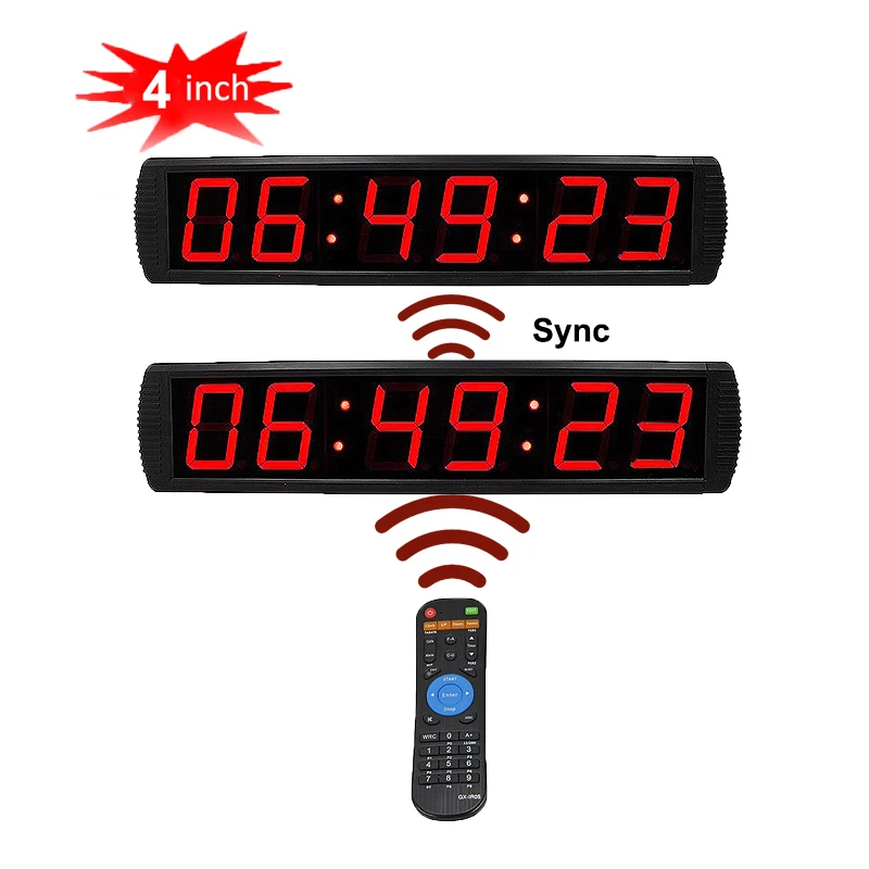 

LED Digital Wall Clock with Remote Control, Synchronized Alarm Clock, Indoor, New, 2023