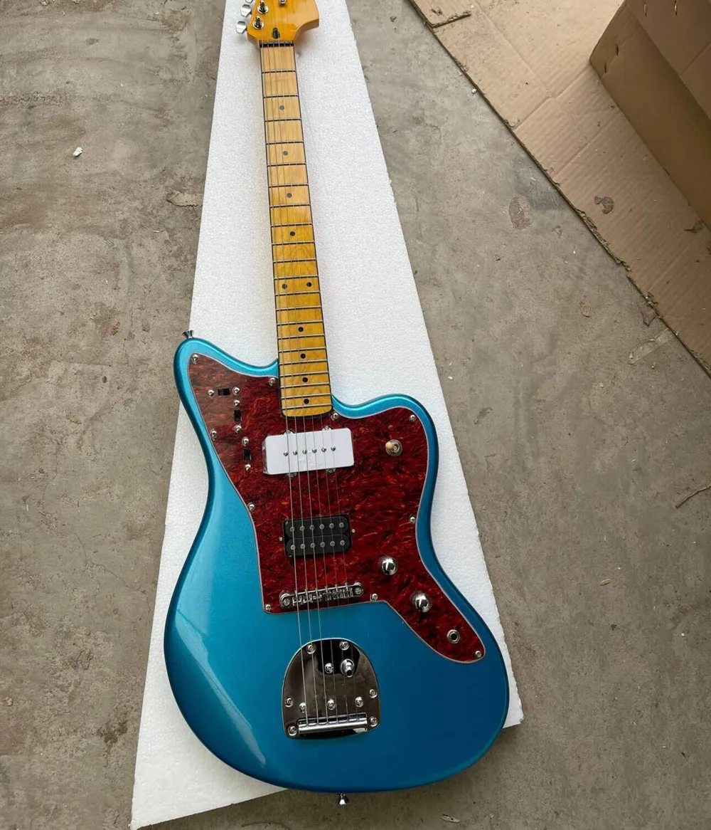 Blue body 6 Strings Electric Guitar with Chrome Hardware,Maple Neck,Offer Customized