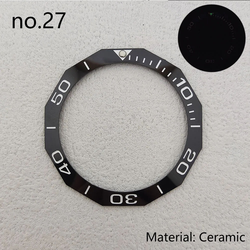 green Luminous watch bezel insert Suitable for 42.3mm watch case bezel Ceramic aluminum bezel insert module watch accessories