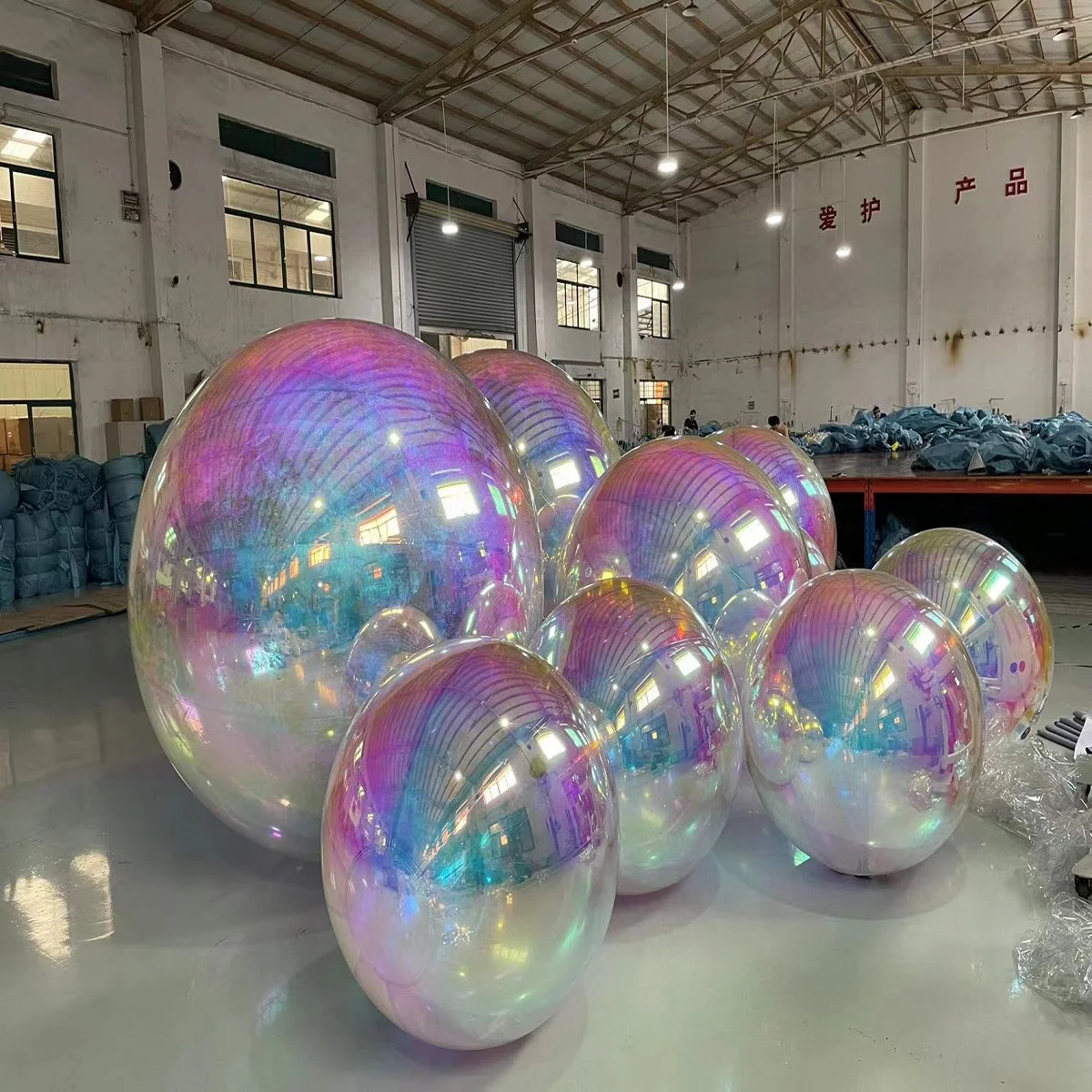 16 colors Inflatable Mirror Ball 0.5~3 Meters Hanging Inflatable Silver Airtight mirror Balloon For Decoration free ship