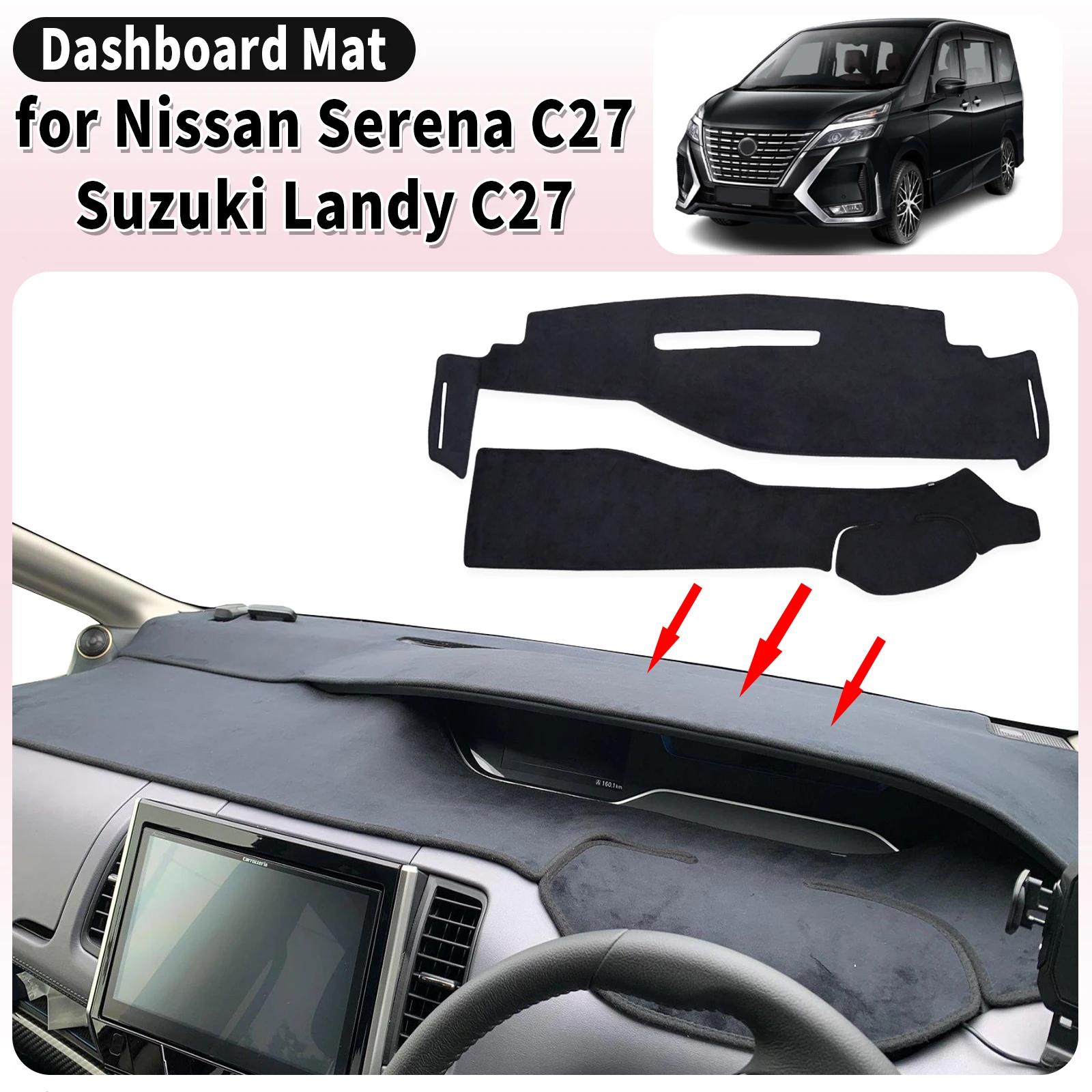 

fit for Nissan Serena C27 2016-2022 Suzuki Landy Car Dashmat Dashboard Cover Pad Accessories DashMat Sunshade Protective Carpet