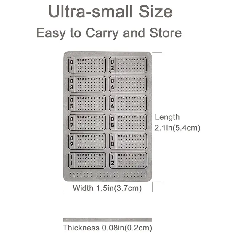 NEW-Mnemonic 24 Words Backup Kit Bitcoin Seed Plates For 12, 18, 24 Words For Ledger,Trezor, BIP39 Hardware Wallets view 6