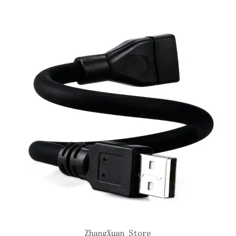 USB Male to Female Extension Cable, 30 Adjustable Neck USB-A Cable for Rear USB Access across Desk and Vehicle Areas 3XUF