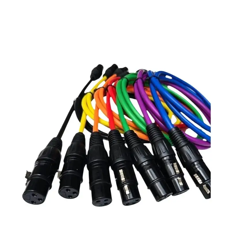 NewColor Coded XLR Audio Cable Set Gold Plated Connectors Durable Jacket For Studio Recording Stage Live DJ Events Performances