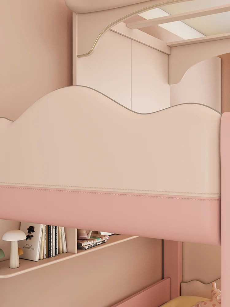 *Princess Castle Shaped Wood Tree Hole Bunk Bed for Children Siblings Apartment & School Use Customizable