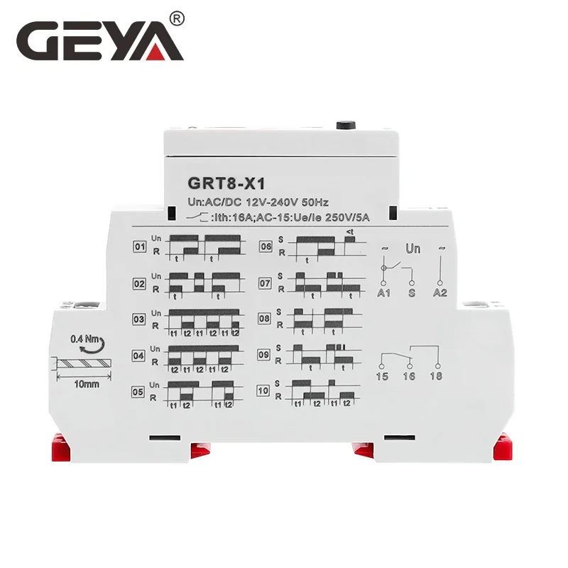 Relè Timer multifunzione con Display digitale GEYA GRT8-X con 20 funzioni AC230V o AC/DC12V-240V 0.1S-99 giorni di ritardo