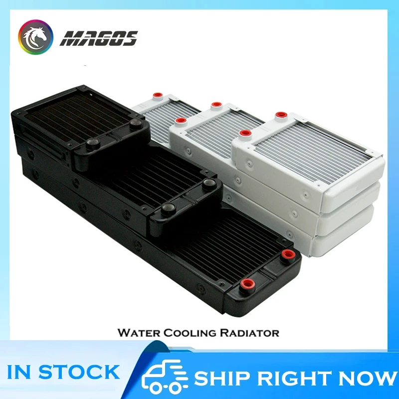 G1/4 ''aluminiowa chłodnica do komputera PC chłodzenie wodą obudowa komputera GPU procesor RAM chłodnica wentylator radiator 60/80/90/120/240/360mm czarny/biały