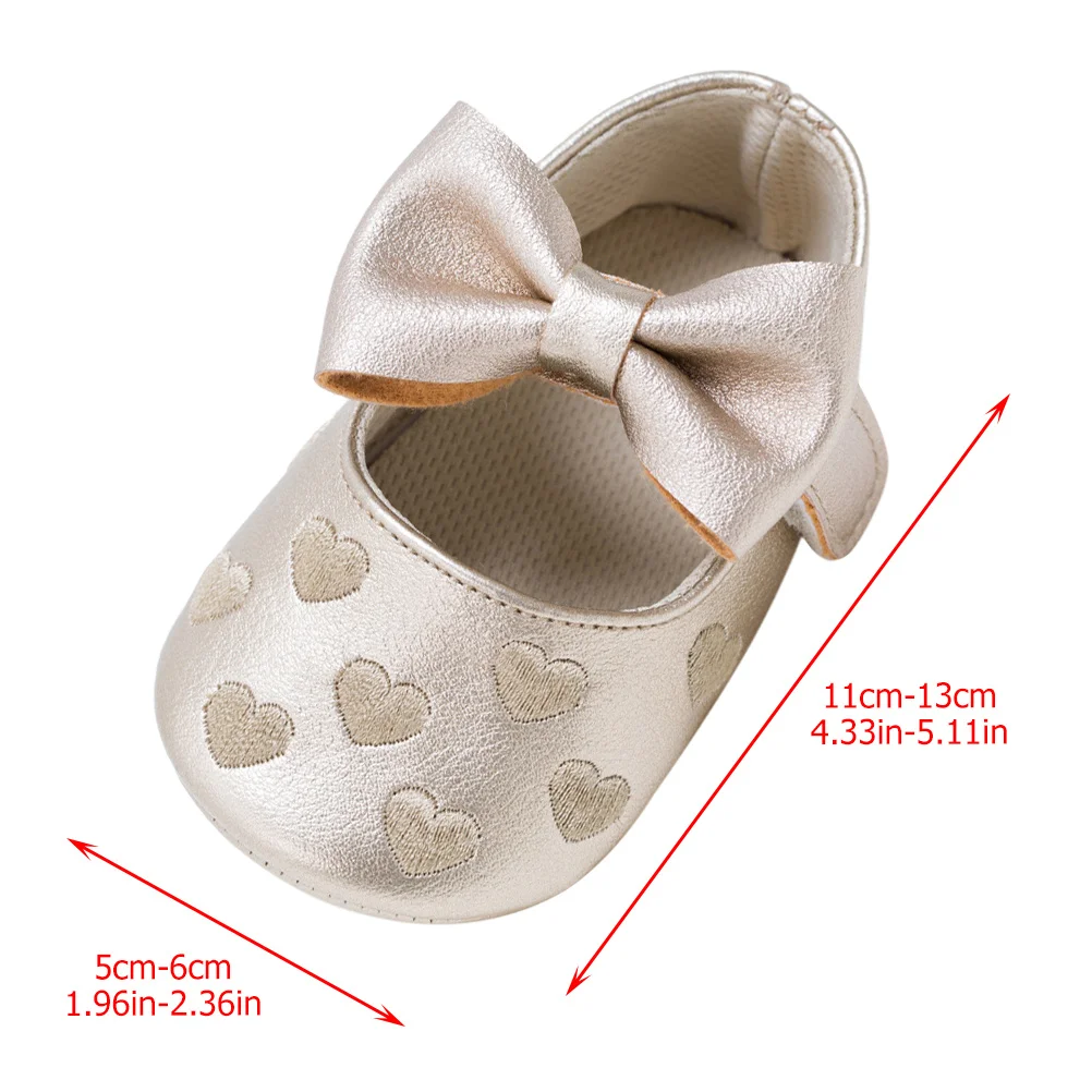 1 زوج تصميم طفلة أحذية Bowknot Prewalker لينة استخدام داخلي 13 سنتيمتر 6us 5uk 22eu 5.109 بوصة حذاء طفل #4