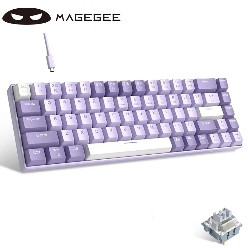 MageGee 60% Mechanical Gaming Keyboard with Silencing Plate,MK-BOX II Compact 68 Keys Keyboard with Hot Swap Custom switch, RGB