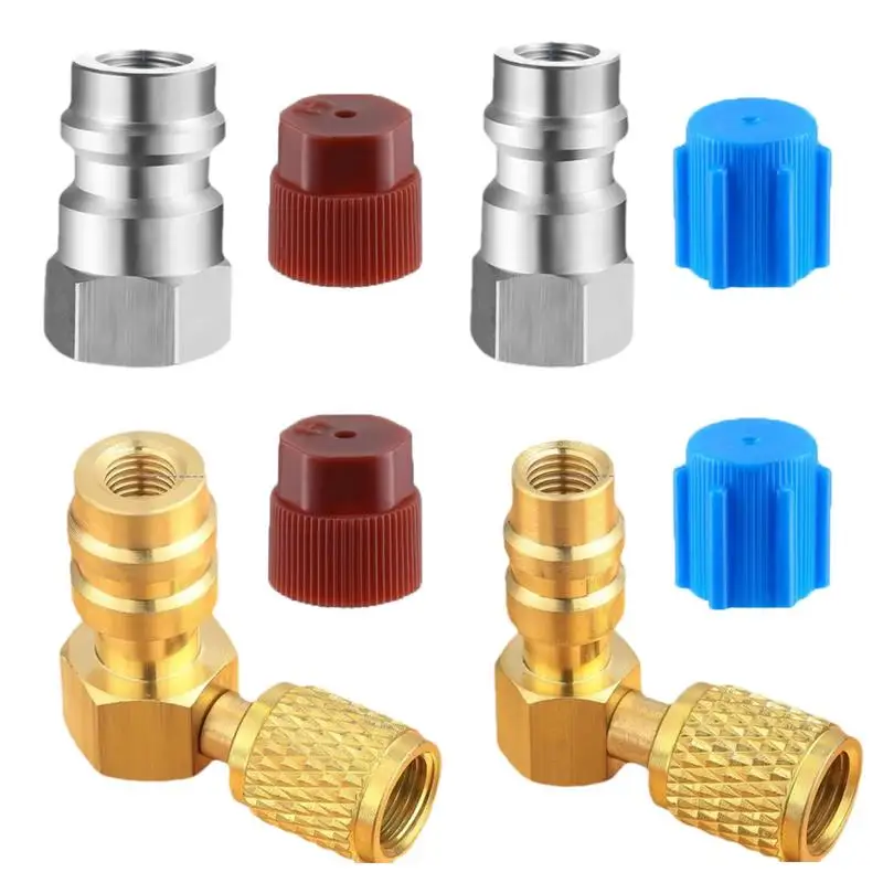 13/16mm R12 To R134a Conversion Kit AC Air Conditioner Filling Valve Fittings Port Adapter Retrofits Quick Disconnect Couplers