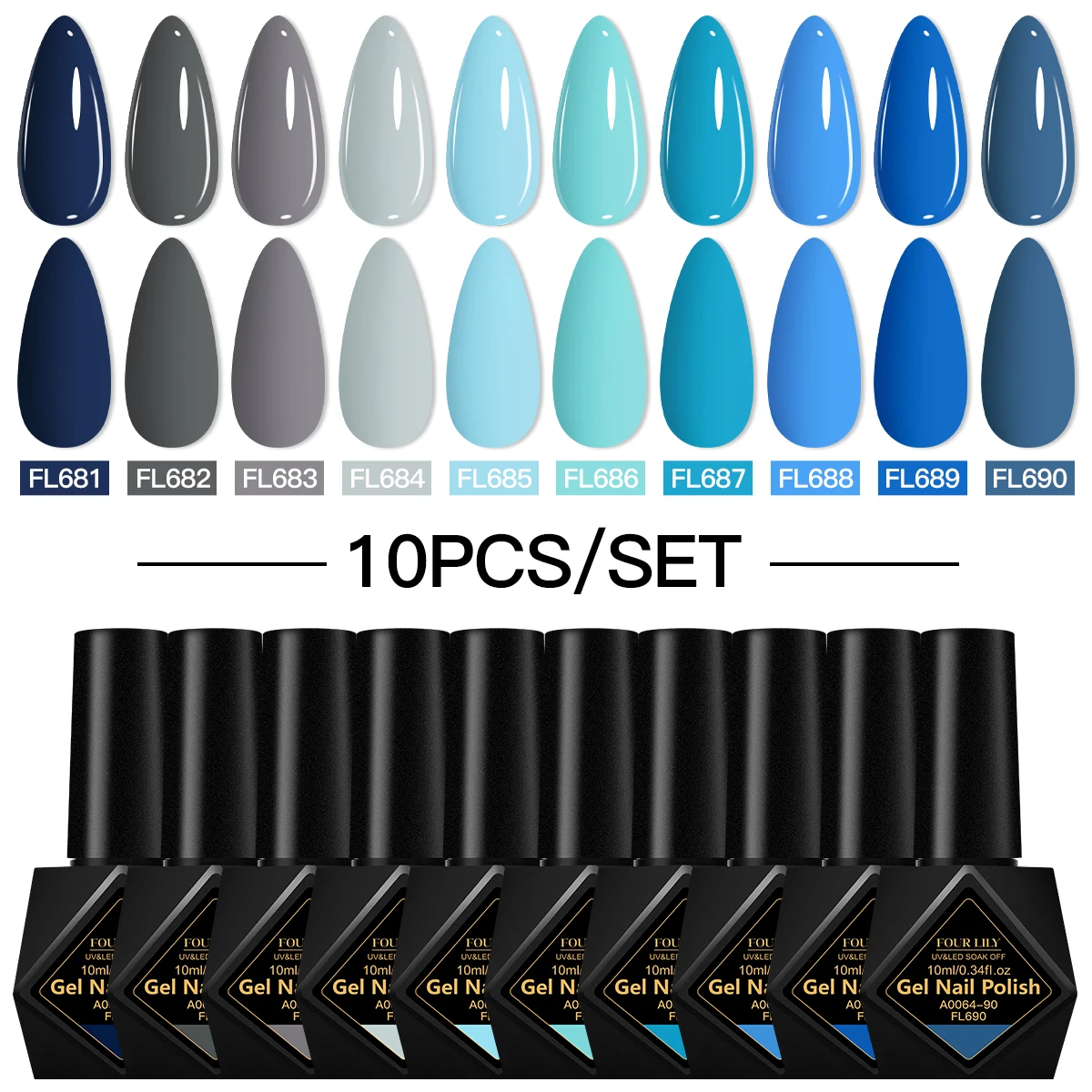 FOUR LILY 10 pièces/ensemble série violette Gel vernis à ongles 10ml lavande Taro violet Nail Art longue durée UV Gel vernis Kit manucure