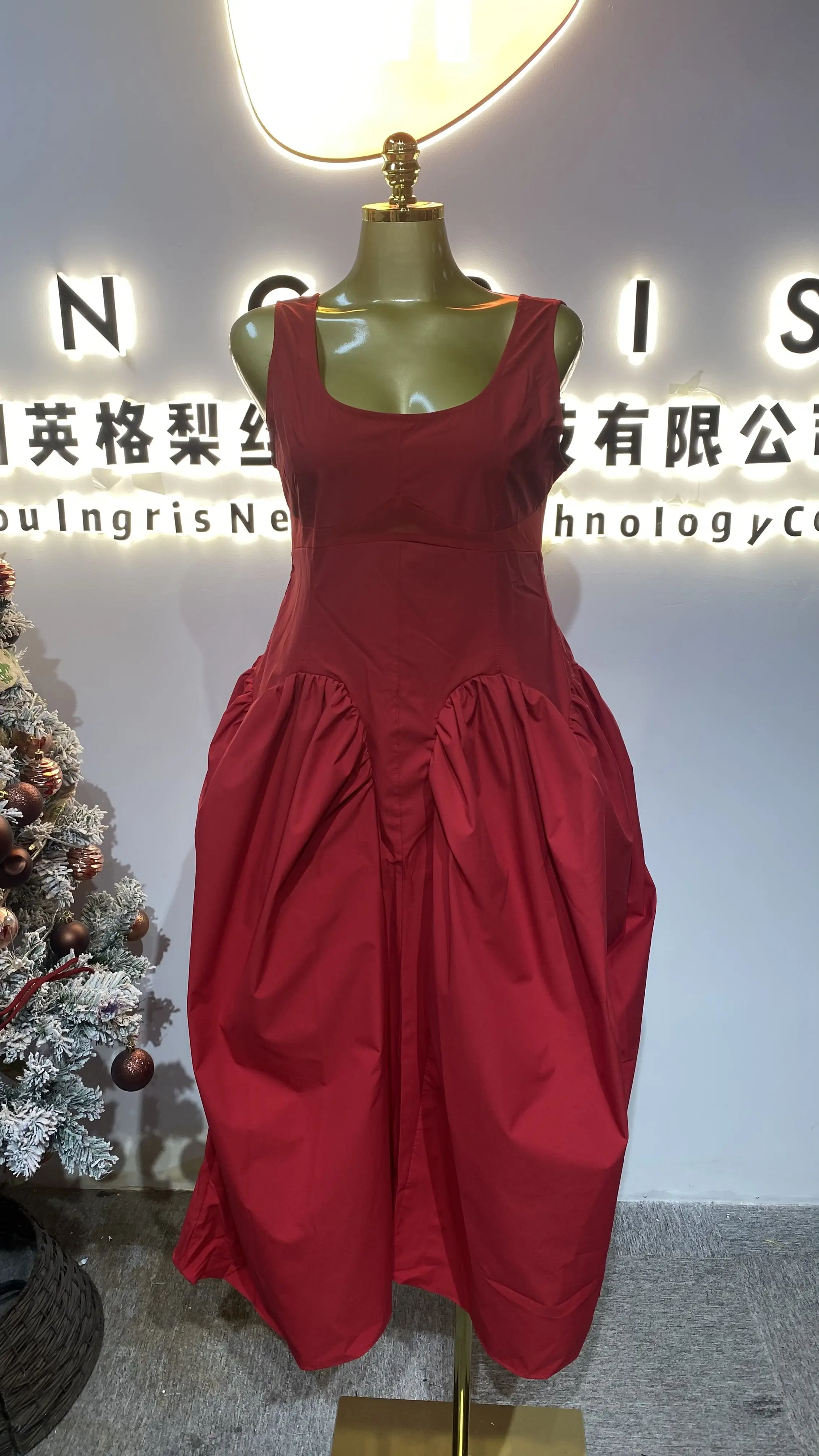 

Plus Size Women's Spaghetti Strap Dress 2026 Summer New Style U-Neck Loose Long Dress Boutique-GZXX725