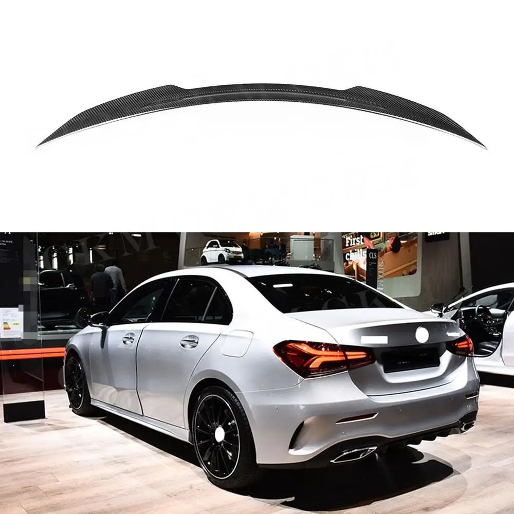 

CKMUUER Dry Carbon fiber Rear Boot Spoiler for Mercedes Benz A Class W177 A250 A35 AMG Sedan 2018 + Trunk Duck Spoiler Lid Wing