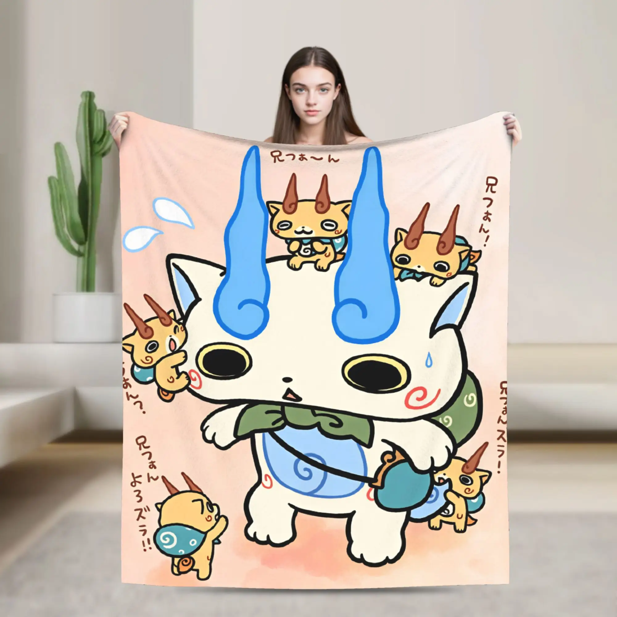 Yokai Watchs  Blanket Quality Super Soft  Throw Blanket Autumn Boy Girl Bedroom Pattern Bedspread
