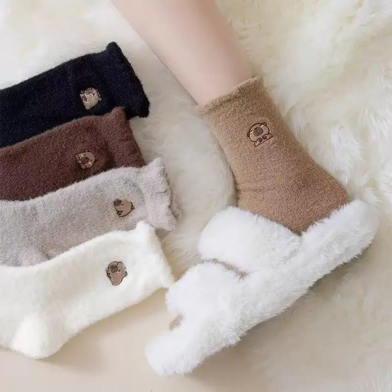 

Capybara Pattern Thick Knitted Winter Socks for Women Men Extra Warm Fleece-Lined Cotton Socks Anti-Freeze Thermal Comfort Sock