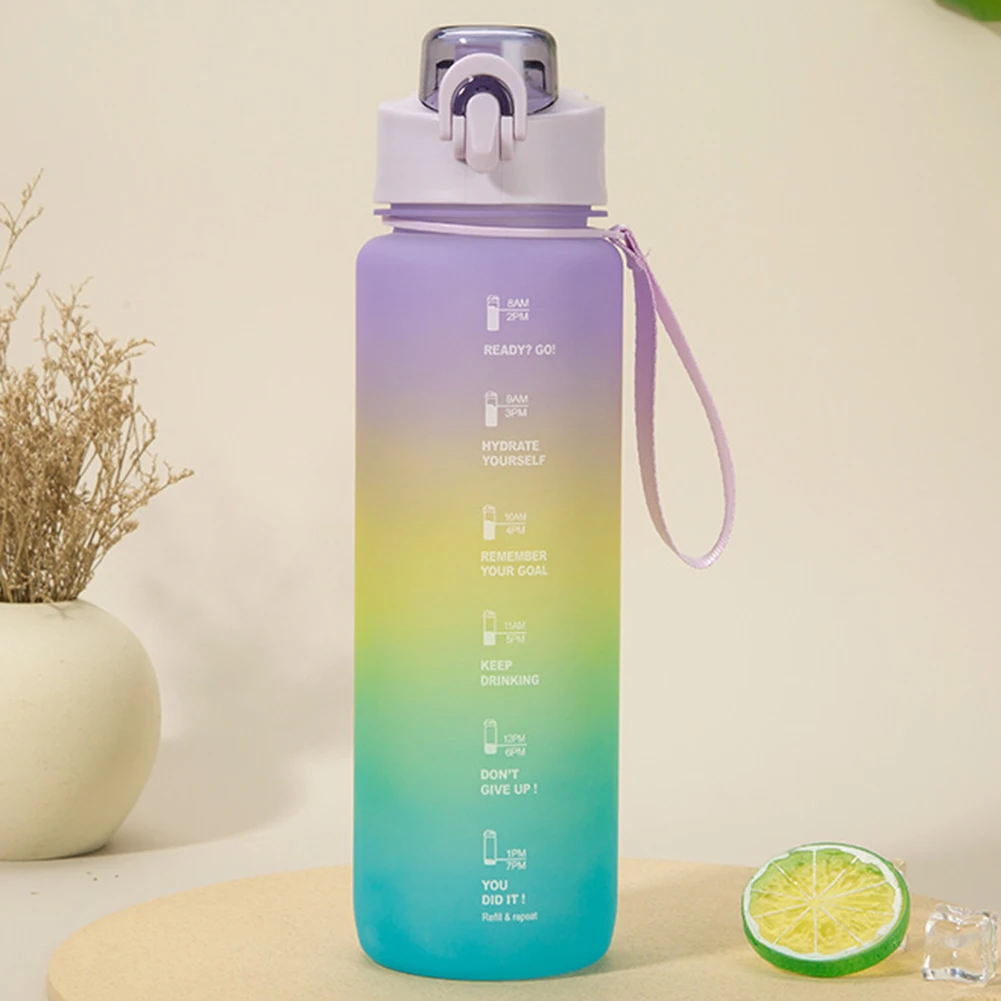 

Бутылка для воды с градиентным цветом, 1000 мл, большая емкость, для спортзала и путешествий