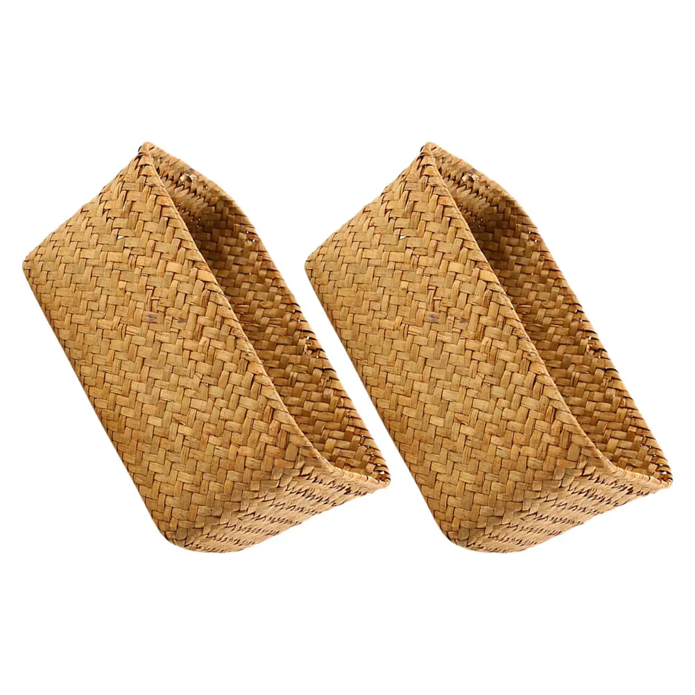 

2-х шт. корзина для хранения домашнего декора, органайзер для ванной комнаты, многофункциональный ручной работы