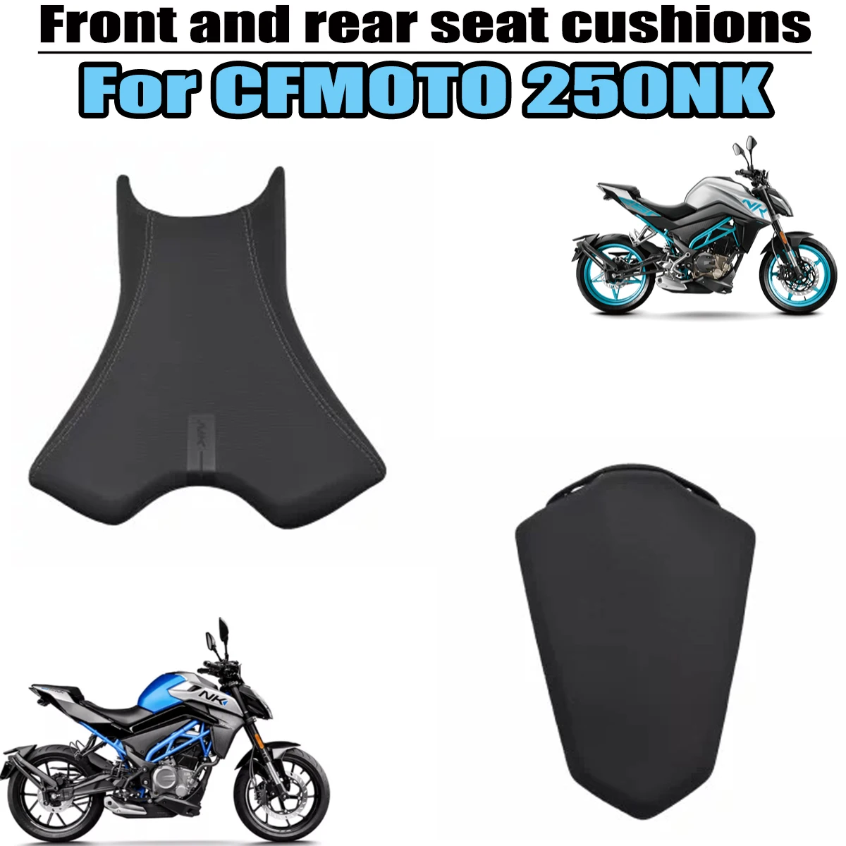 Sedile Anteriore e Posteriore per Moto, Cuscino Sedile Posteriore, Cuscino Sedile Anteriore, Compatibile con CFMOTO 250NK 2022 300NK