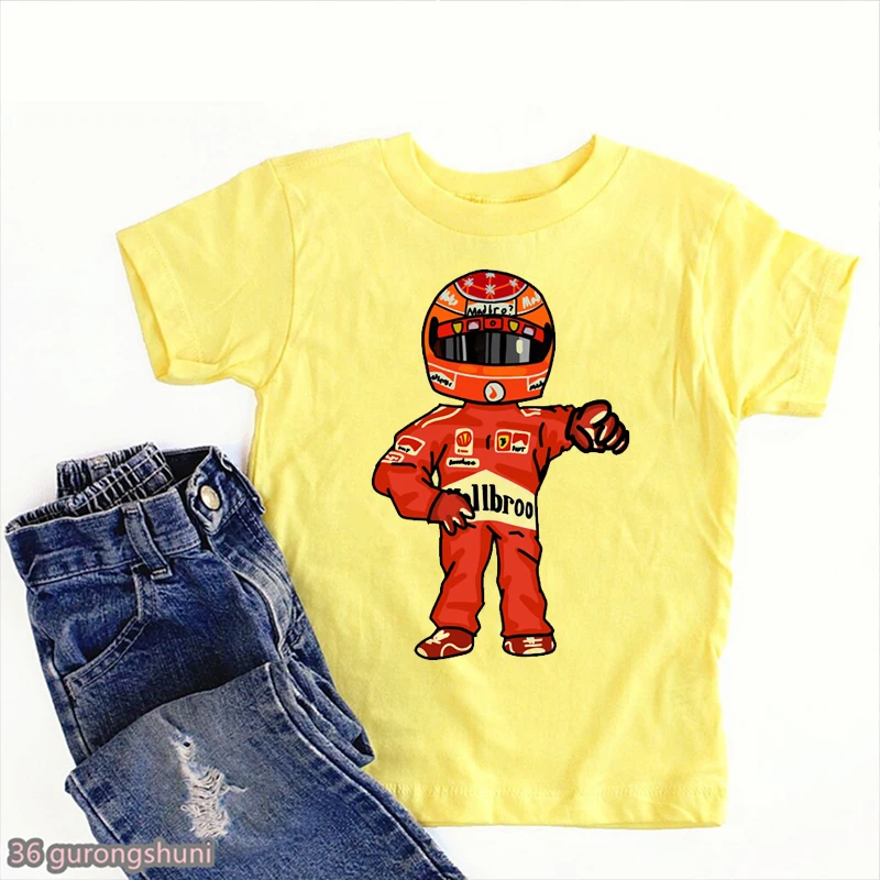 T-Shirt For Boys F1 Mini Drivers Series Cool Racing Drivers Graphic Print Boys Clothes Fashion Casual Kids Clothes Tshirts Tops