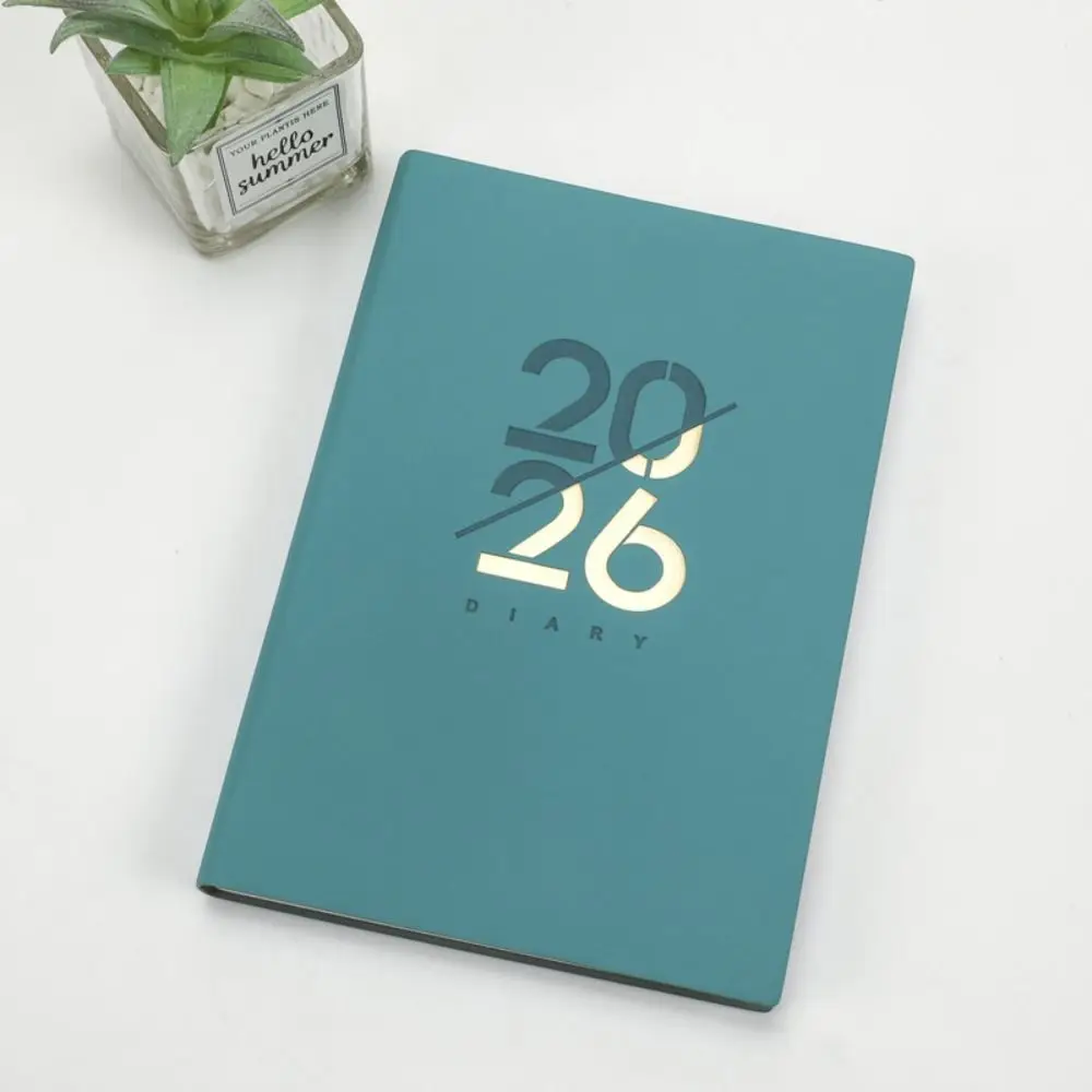 English 2026 Schedule Planner Notepad Wear-resistant 12 Months 365 Days Efficiency Notebook Simple Portable Office Work Planner