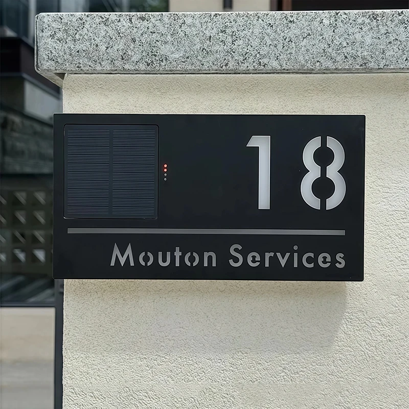 

Индивидуальный солнечный знак с номером дома, 3D лазерная резка, адресная табличка дома, светодиодная подсветка, номер дома, уличные солнечные фонари, дверные знаки