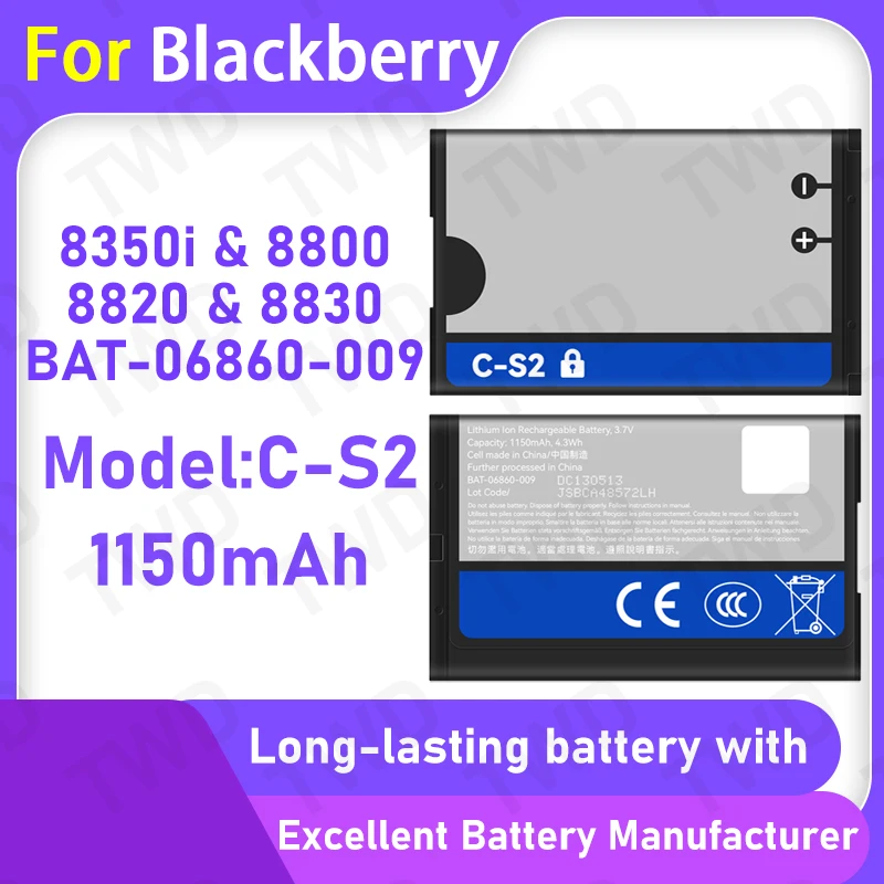 New High Quanlity C-S2 Battery For Blackberry 8350i/8800/8820/8830 Batteries