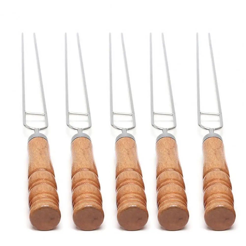 

Stainless Steel Grill Accessories 10pcs Stainless Steel Bbq Skewers Wire Spices Set with Wood for Outdoor for Meats for Grilling