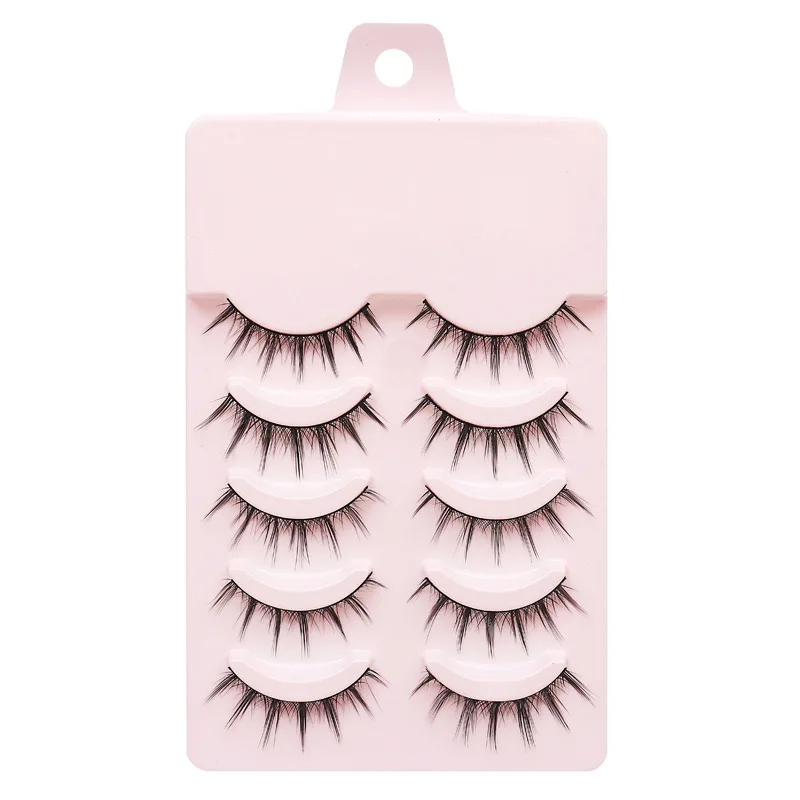 5 Pairs Faux Cils 3D Fake Eyelashes Extension lots Super Natural False Eyelashes Soft Invisible Band Lashes,Reusable for makeup