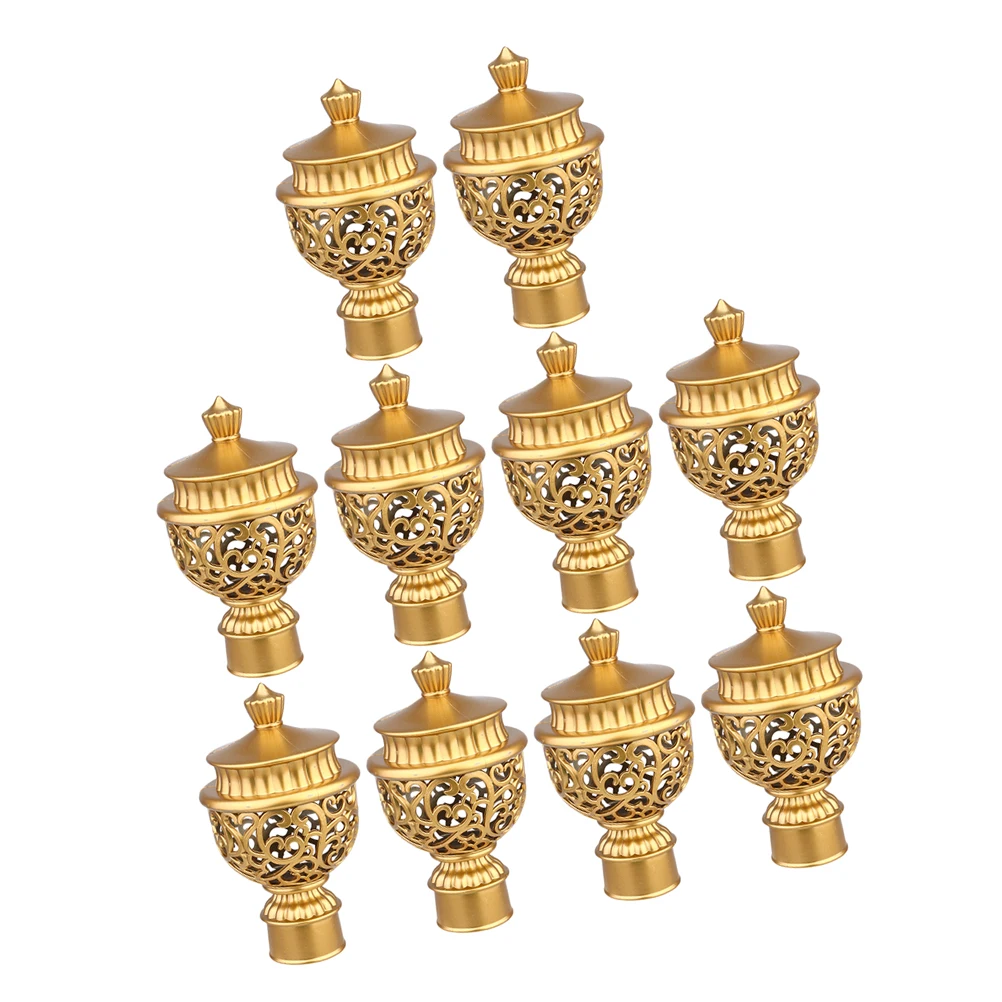 

10Pcs Curtain Rod End Caps European Style Finials for Window Treatments Decorative Drape Rod Heads Elegant Curtain Pole Tips