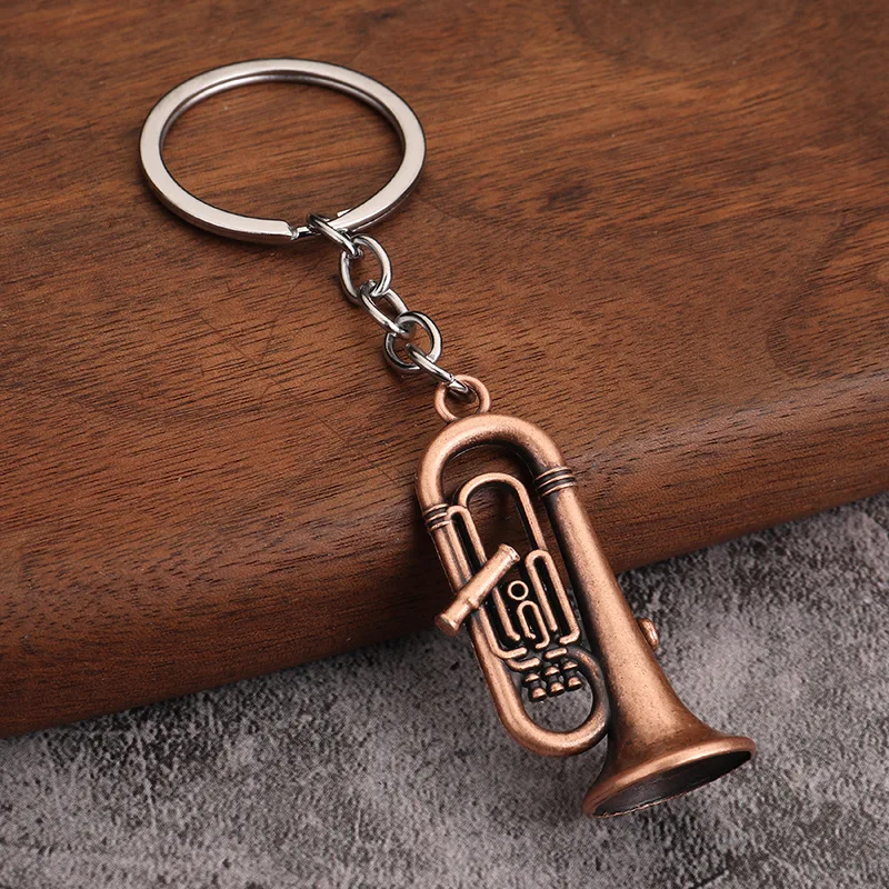 2024 Mini Musical Instruments Mini Toys Saxe Mini Metal Keyring Pendant Music Gift Car Keychain