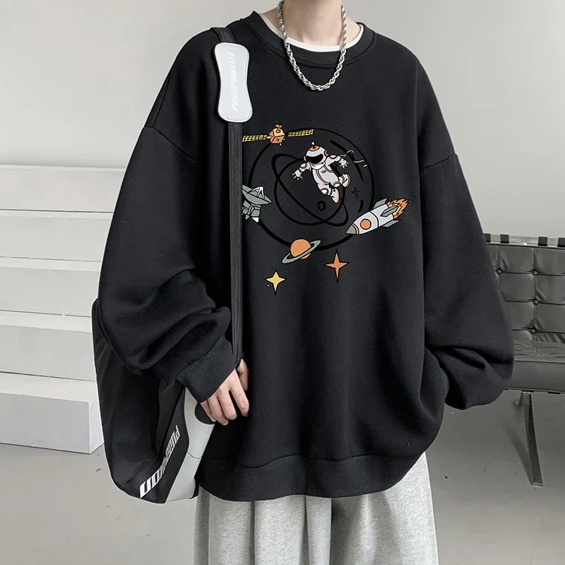 Men's Oversized Hoodie Off White Autumn Hoodies Oversize for Men Funny Space Print 5XL Man Casual Wear Hoody Male Sweatshirt