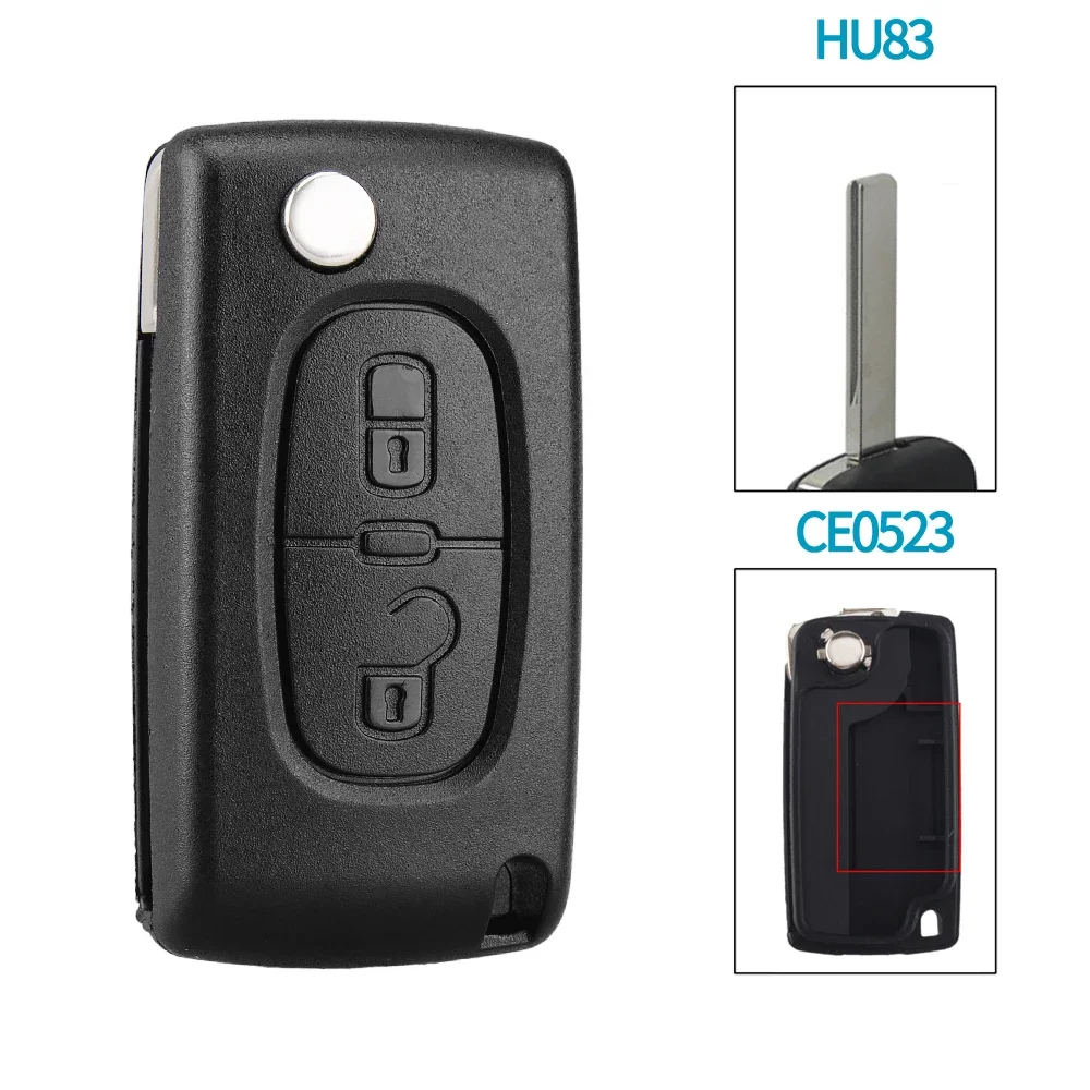 KEYYOU 2/3 Knoppen voor Peugeot 207 307 308 407 607 807 Voor Citroen C2 C3 C4 C5 C6 Afstandsbediening sleutel Case Va2/Hu83 CE0523 CE0536