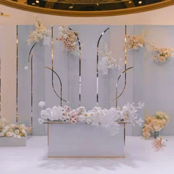 Shiny Gold Baby Shower Arch Wedding Decoration Metal Flower Backdrop Arch For Party