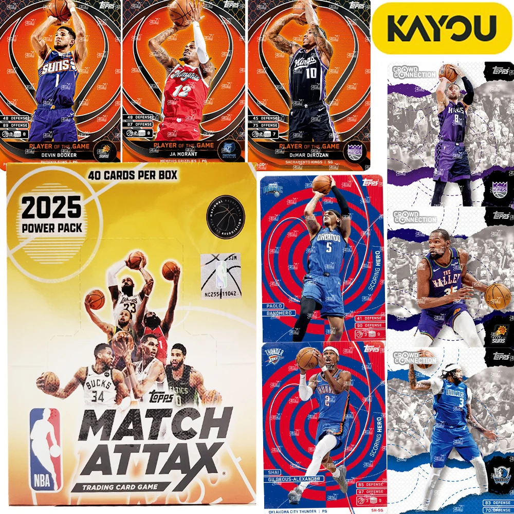 

Kayou Genuine NBA MATCH ATTAX Collection Cards Basketball Game Hot Prospects Star Player Character Battle Cards Energy Pack Toy