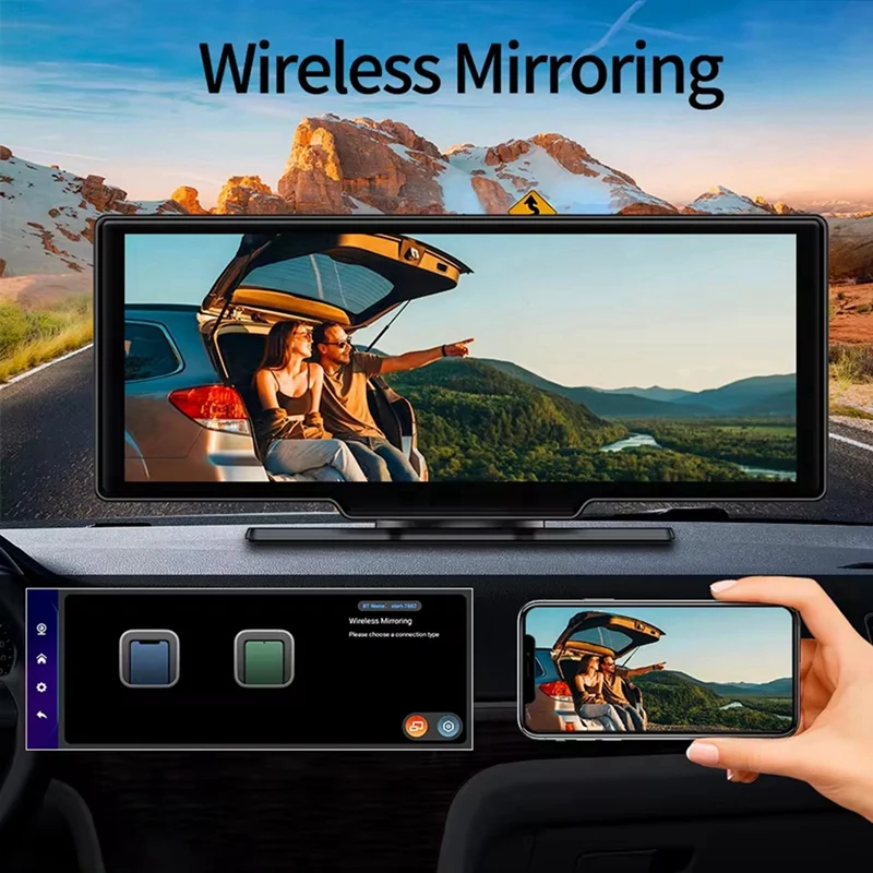 11.26Inch Dash Cam Wireless Carplay & Android Auto Car Wifi GPS Navigation Rear Camera Video Recorder