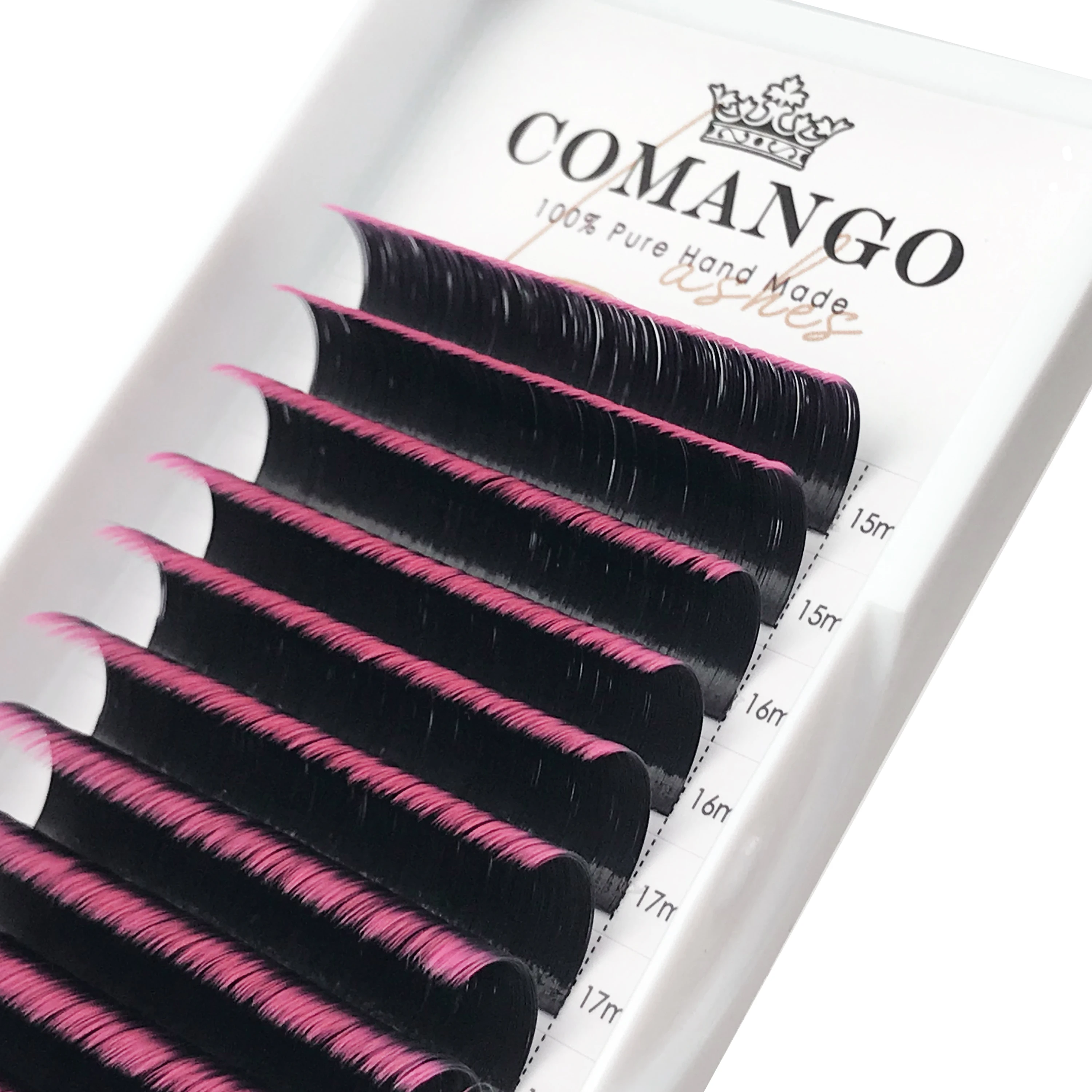 CoMango สี Lashes Extension Ombre Easy พัดลม Volume Lashes C/D Curl Volume Eyelashes Extension Faux Mink Blooming Lashes