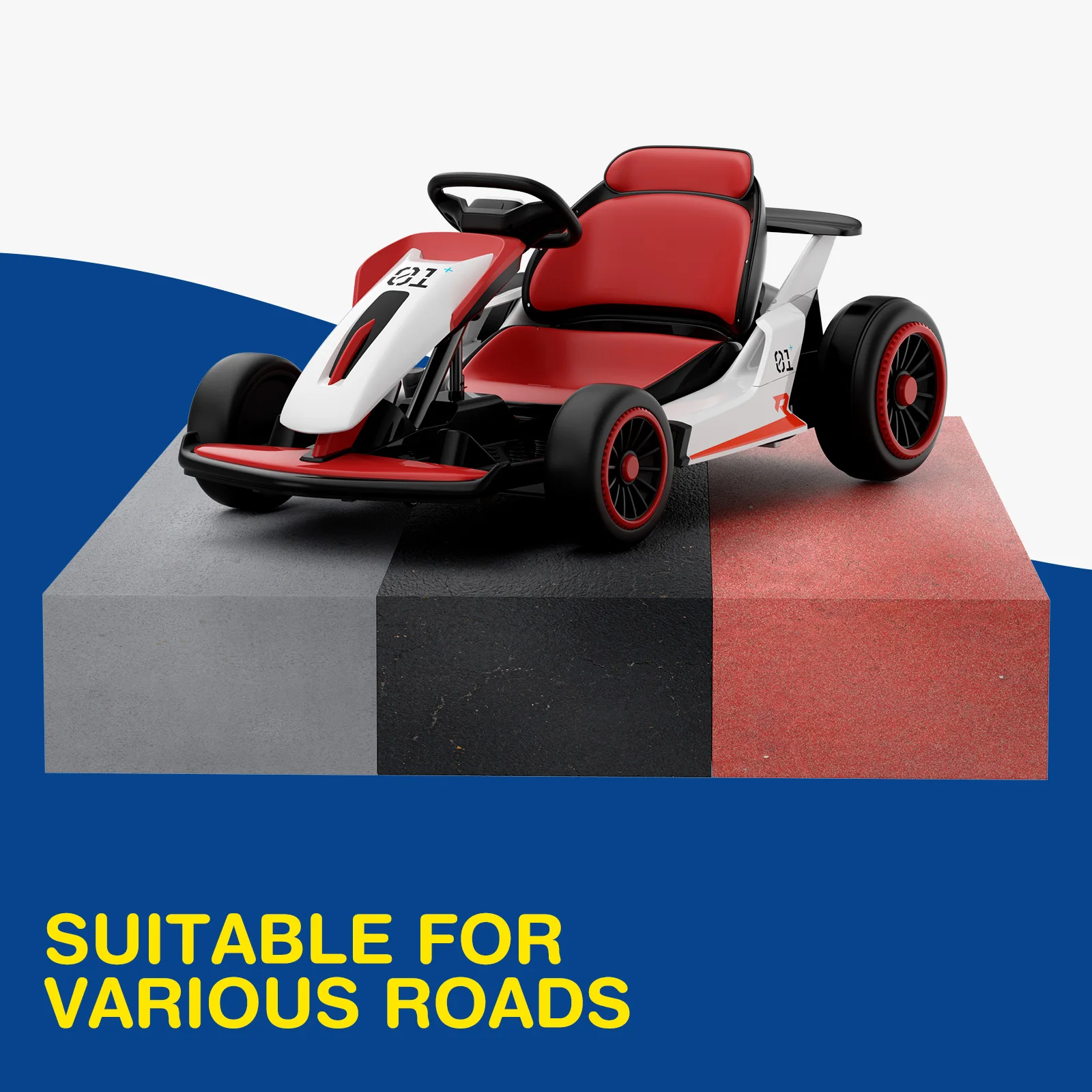 Elektryczny gokart driftowy LIGIANT 300W, 2-biegowy, akumulator 7Ah, soft start, bezprzewodowa muzyka, pas bezpieczeństwa 5-punktowy dla starszych dzieci